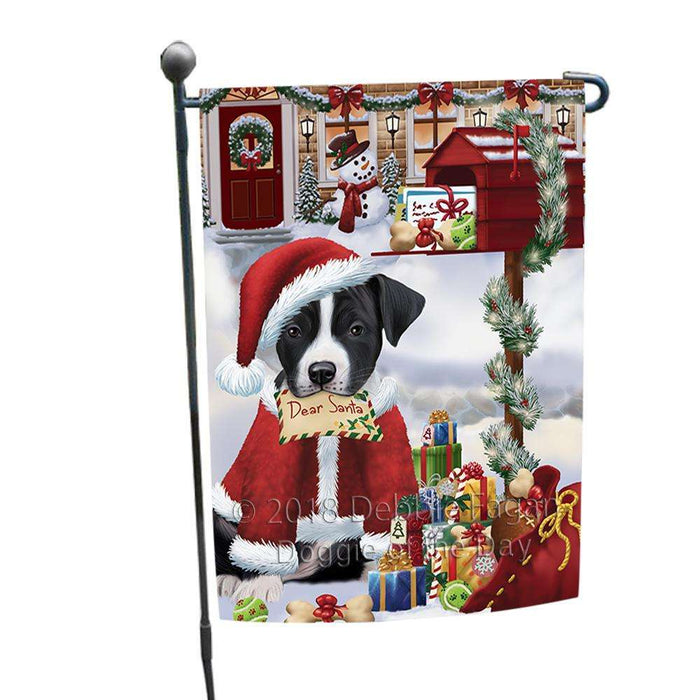 American Staffordshire Terrier Dog Dear Santa Letter Christmas Holiday Mailbox Garden Flag GFLG53579