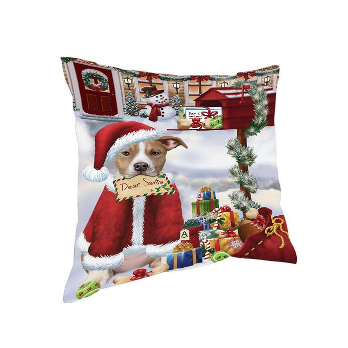 American Staffordshire Terrier Dog Dear Santa Letter Christmas Holiday Mailbox Pillow PIL70684