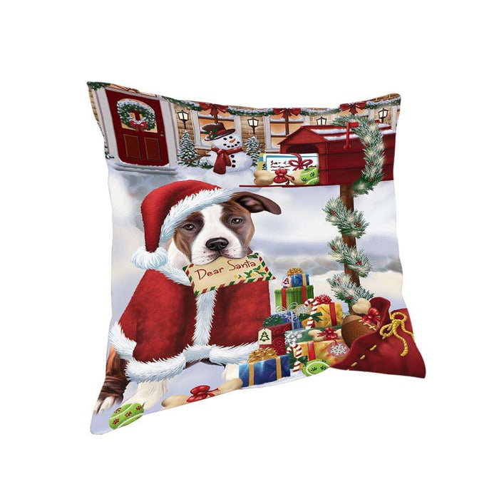 American Staffordshire Terrier Dog Dear Santa Letter Christmas Holiday Mailbox Pillow PIL70688