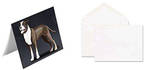 American Staffordshire Terrier Dog Handmade Artwork Assorted Pets Greeting Cards and Note Cards with Envelopes for All Occasions and Holiday Seasons