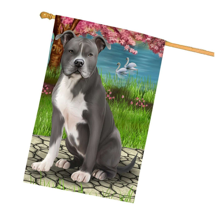 American Staffordshire Terrier Dog House Flag FLG48484