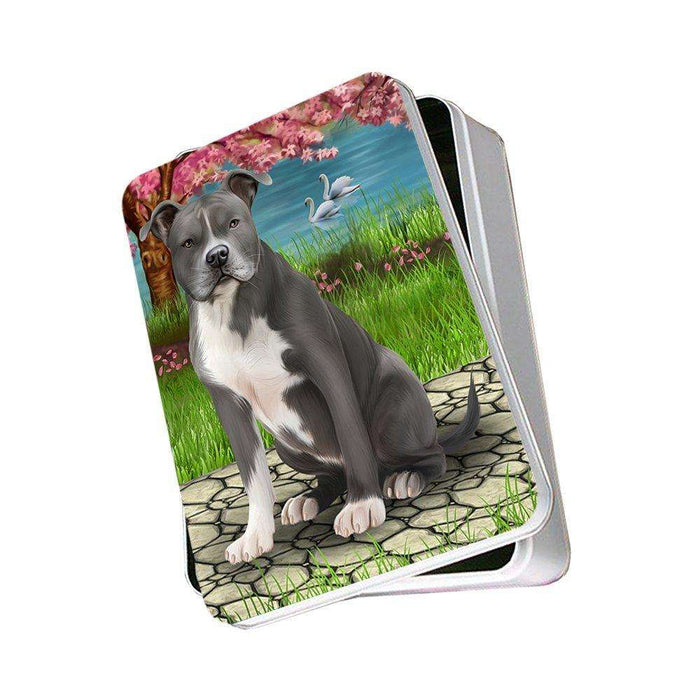 American Staffordshire Terrier Dog Photo Storage Tin PITN48471