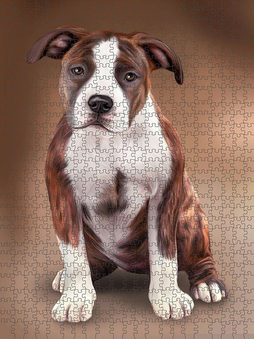 American Staffordshire Terrier Dog Puzzle with Photo Tin PUZL49263