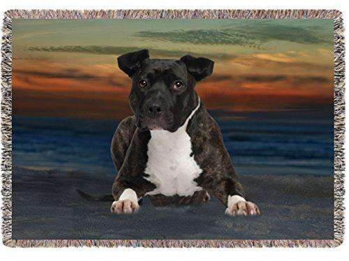 American Staffordshire Terrier Dog Woven Throw Blanket 54 X 38