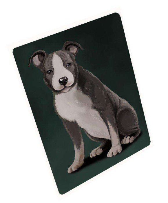 American Staffordshire Terrier Grey And White Dog Large Refrigerator / Dishwasher Magnet 11.5" x 17.6"