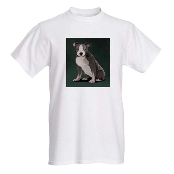 American Staffordshire Terrier Grey And White Dog T-Shirt