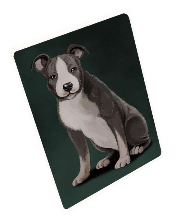 American Staffordshire Terrier Grey And White Dog Tempered Cutting Board