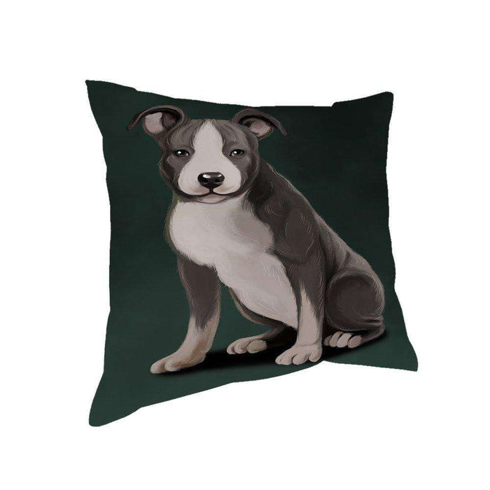 American Staffordshire Terrier Grey And White Dog Throw Pillow