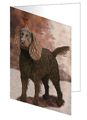 American Water Spaniel Dog Handmade Artwork Assorted Pets Greeting Cards and Note Cards with Envelopes for All Occasions and Holiday Seasons