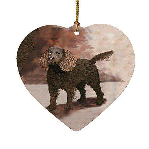 American Water Spaniel Dog Heart Christmas Ornament