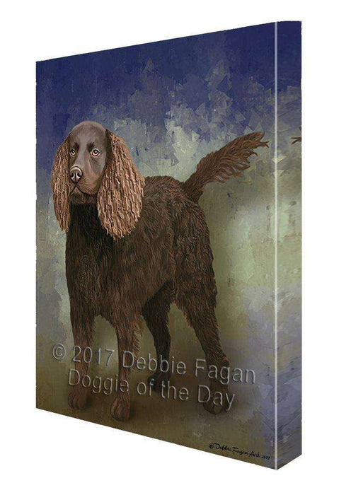 American Water Spaniel Dog Painting Printed on Canvas Wall Art