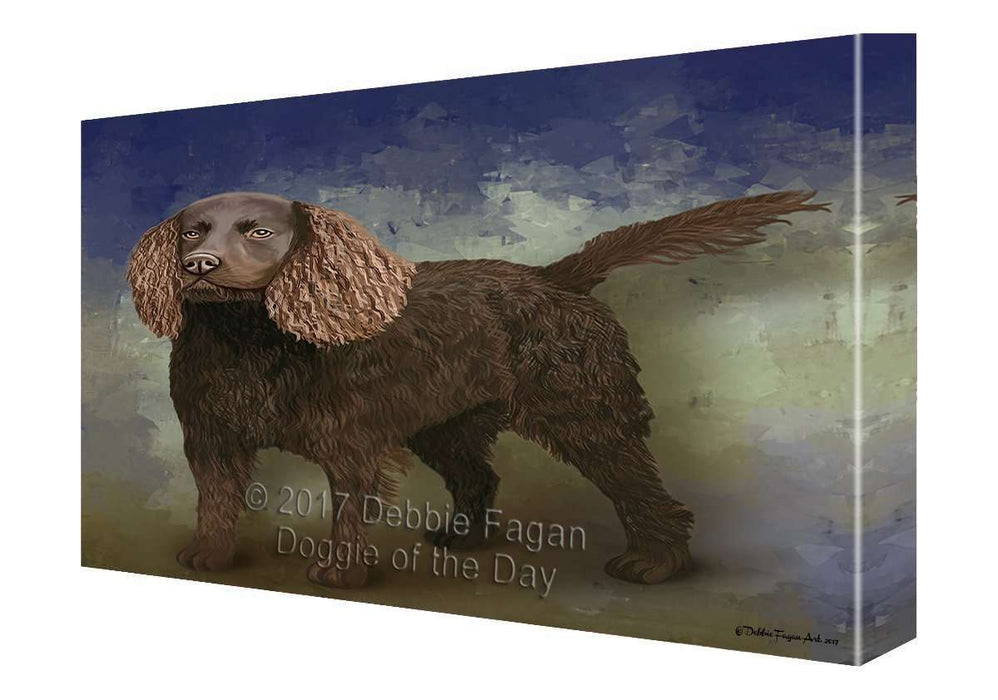 American Water Spaniel Dog Painting Printed on Canvas Wall Art