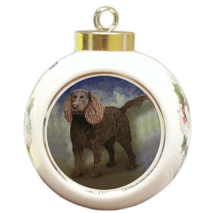 American Water Spaniel Dog Round Ball Christmas Ornament