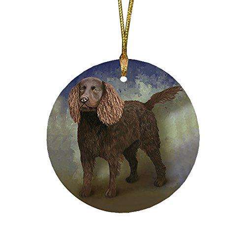 American Water Spaniel Dog Round Christmas Ornament