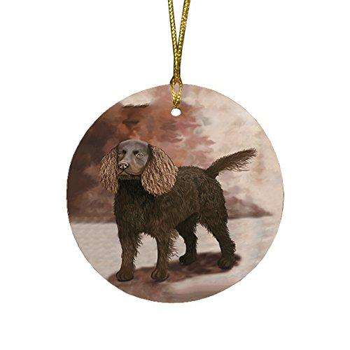 American Water Spaniel Dog Round Christmas Ornament