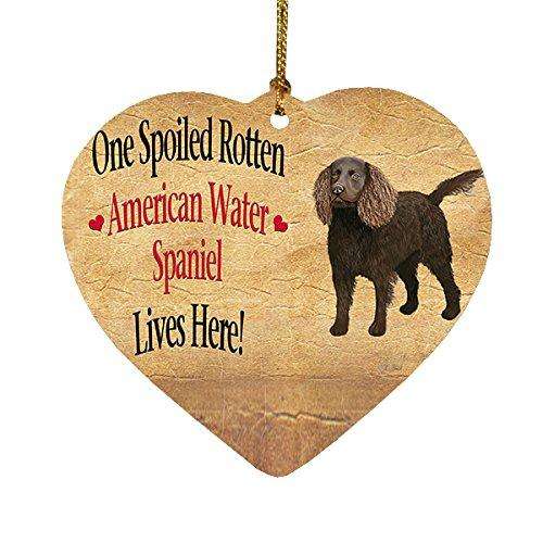 American Water Spaniel Spoiled Rotten Dog Heart Christmas Ornament