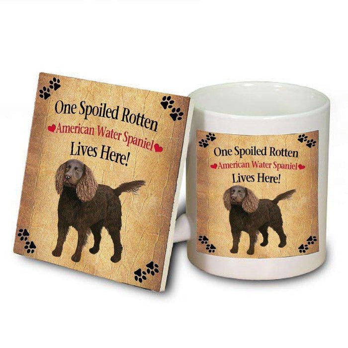 American Water Spaniel Spoiled Rotten Dog Mug and Coaster Set