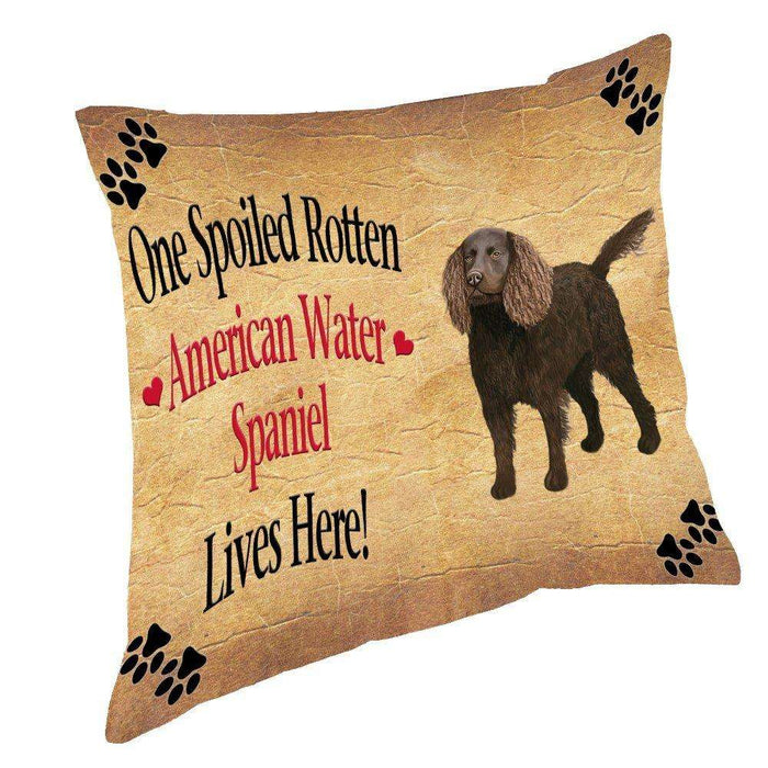 American Water Spaniel Spoiled Rotten Dog Throw Pillow