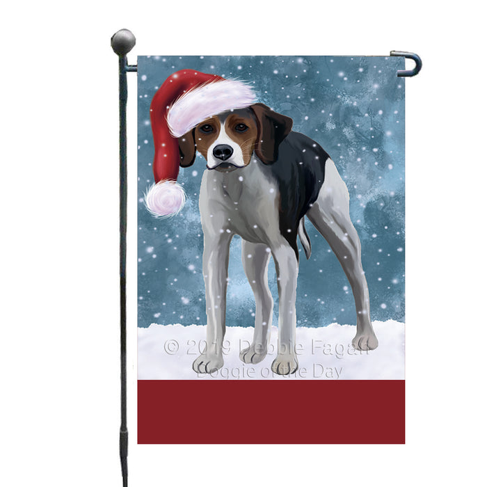 Personalized Let It Snow Happy Holidays American Foxhound Dog Custom Garden Flags GFLG-DOTD-A62219