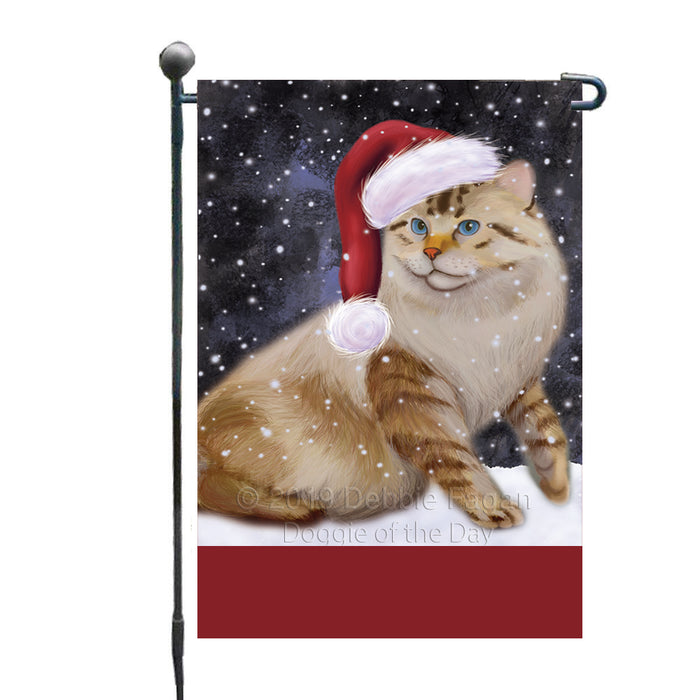 Personalized Let It Snow Happy Holidays American Bobtail Cat Custom Garden Flags GFLG-DOTD-A62221