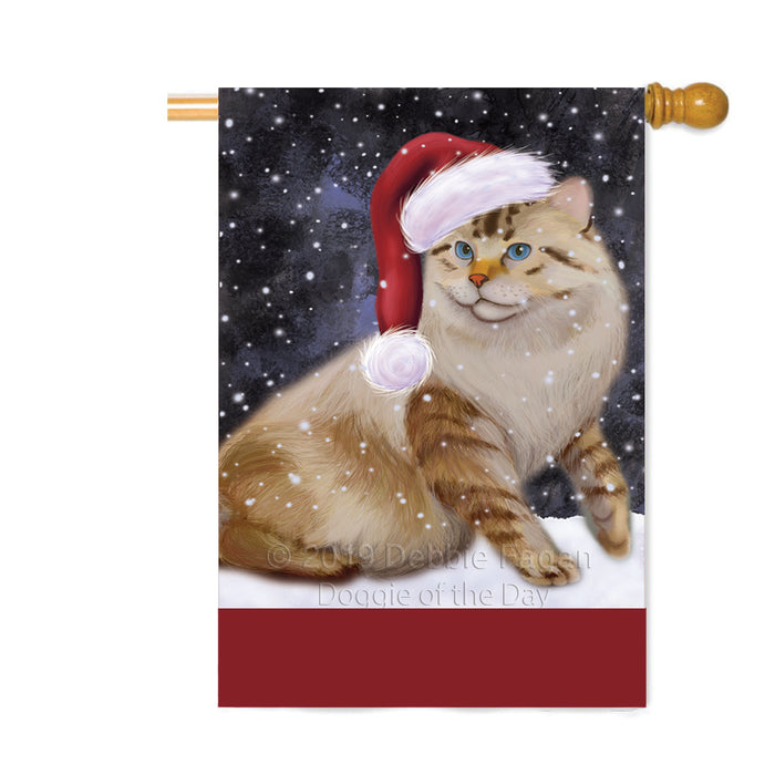 Personalized Let It Snow Happy Holidays American Bobtail Cat Custom House Flag FLG-DOTD-A62277