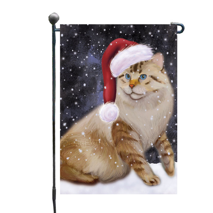 Christmas Let it Snow American Bobtail Cat Garden Flags Outdoor Decor for Homes and Gardens Double Sided Garden Yard Spring Decorative Vertical Home Flags Garden Porch Lawn Flag for Decorations GFLG68721