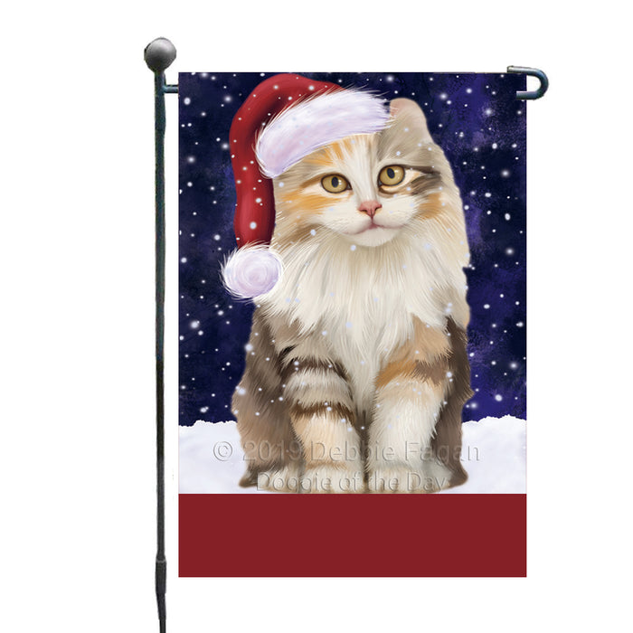Personalized Let It Snow Happy Holidays American Curl Cat Custom Garden Flags GFLG-DOTD-A62222