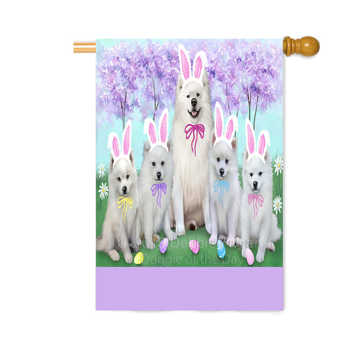 Personalized Easter Holiday American Eskimo Dogs Custom House Flag FLG-DOTD-A58767