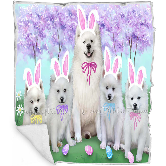 American Eskimos Dog Easter Holiday Blanket BLNKT57729