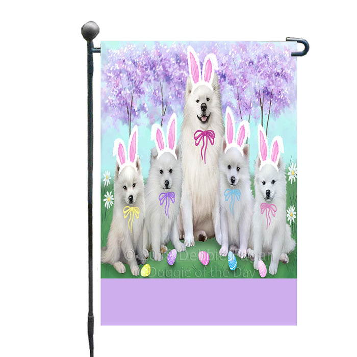 Personalized Easter Holiday American Eskimo Dogs Custom Garden Flags GFLG-DOTD-A58711