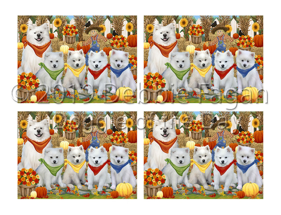Fall Festive Harvest Time Gathering American Eskimo Dogs Placemat