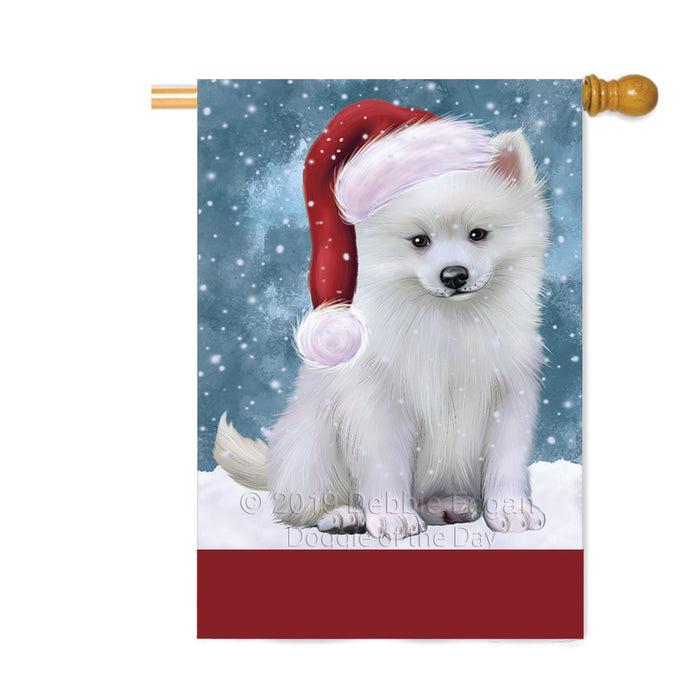 Personalized Let It Snow Happy Holidays American Eskimo Dog Custom House Flag FLG-DOTD-A62280