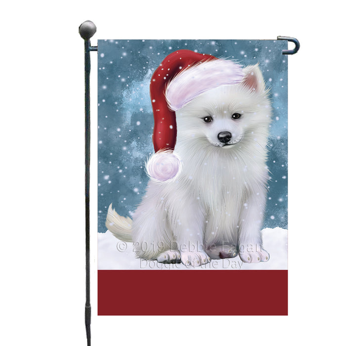 Personalized Let It Snow Happy Holidays American Eskimo Dog Custom Garden Flags GFLG-DOTD-A62224
