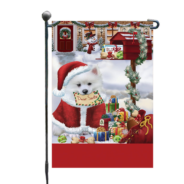Personalized Happy Holidays Mailbox American Eskimo Dog Christmas Custom Garden Flags GFLG-DOTD-A59879