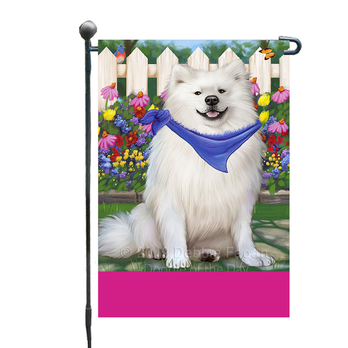 Personalized Spring Floral American Eskimo Dog Custom Garden Flags GFLG-DOTD-A62702