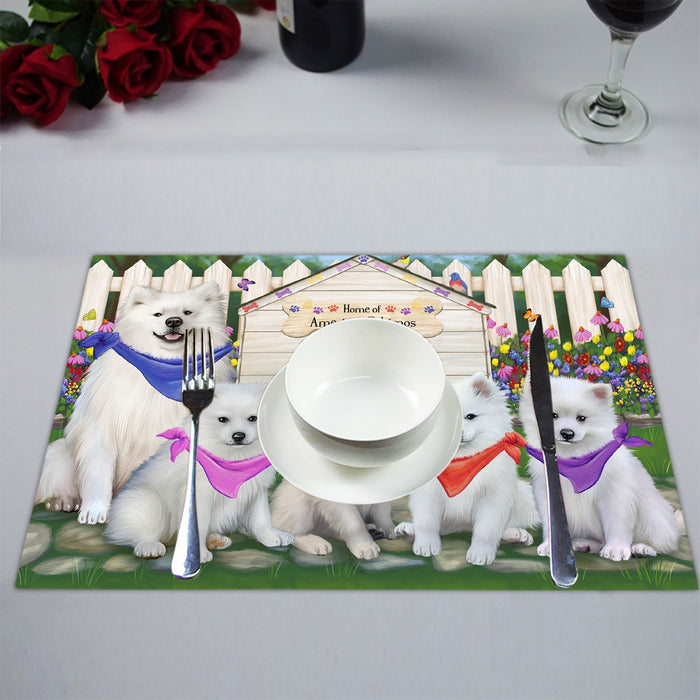 Spring Dog House American Eskimo Dogs Placemat