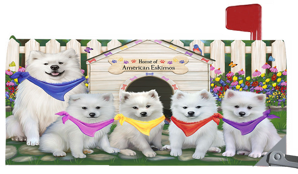 Spring Dog House American Eskimo Dogs Magnetic Mailbox Cover MBC48608