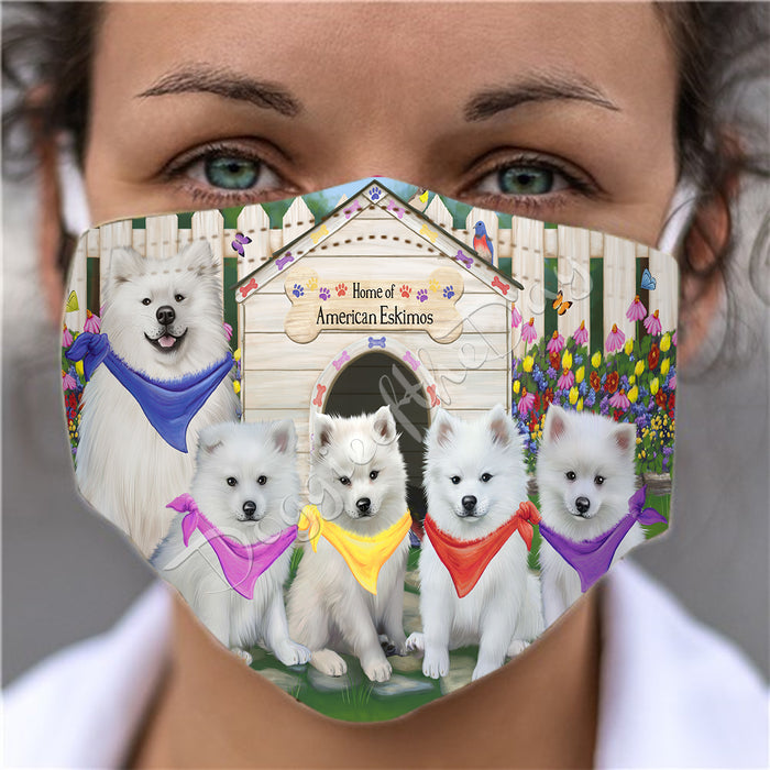Spring Dog House American Eskimo Dogs Face Mask FM48761