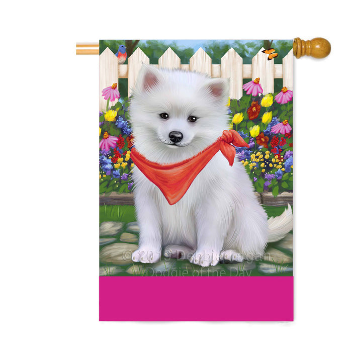 Personalized Spring Floral American Eskimo Dog Custom House Flag FLG-DOTD-A62760