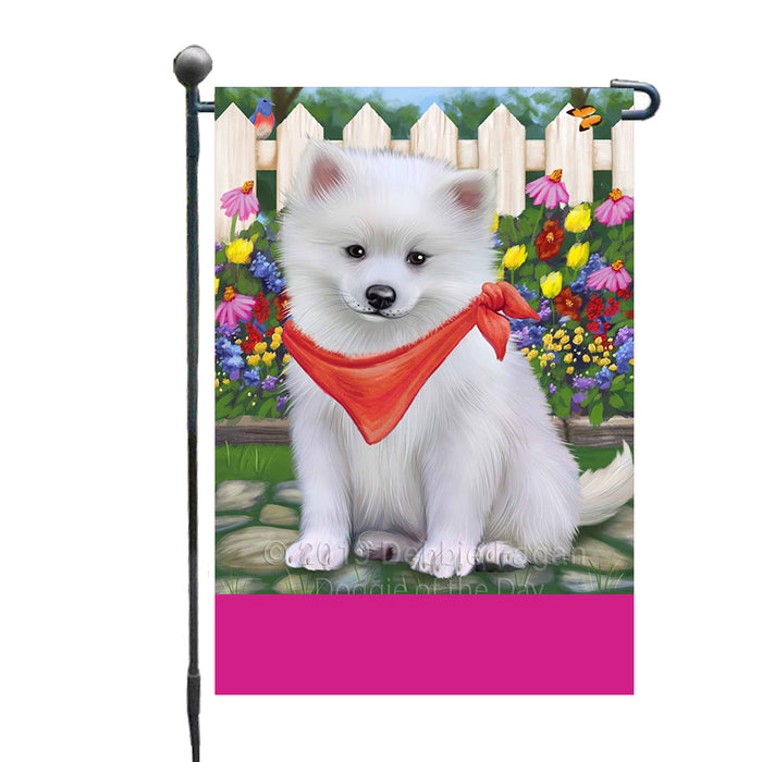 Personalized Spring Floral American Eskimo Dog Custom Garden Flags GFLG-DOTD-A62704