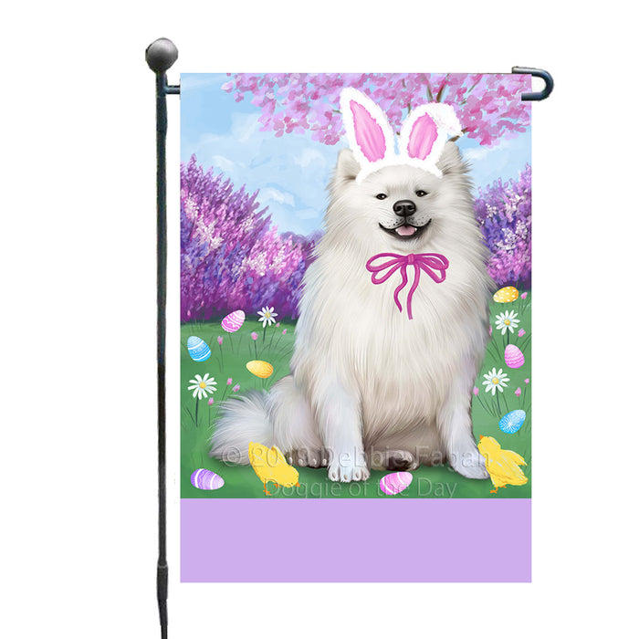 Personalized Easter Holiday American Eskimo Dog Custom Garden Flags GFLG-DOTD-A58713