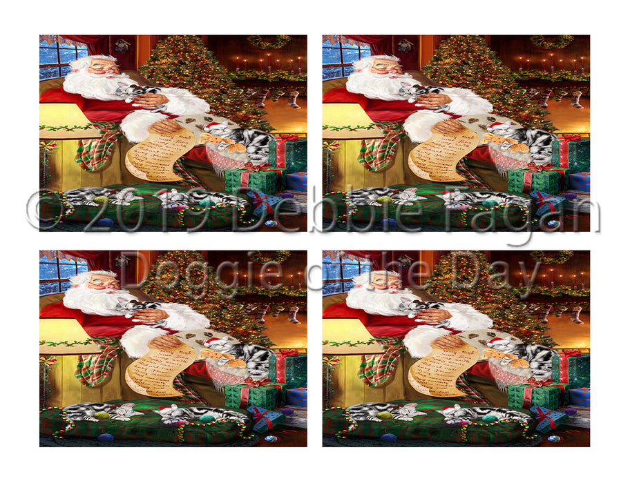 Santa Sleeping with American Shorthair Dogs Placemat