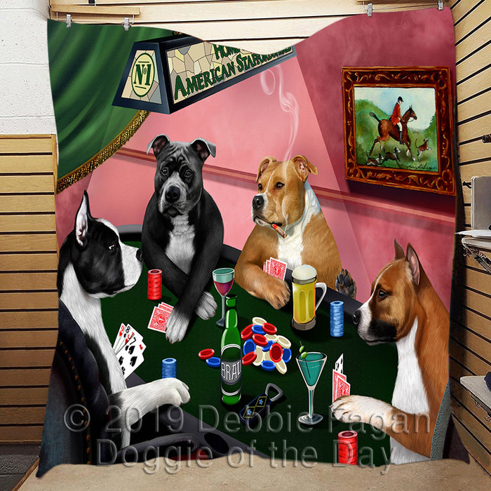 Home of  American Staffordshire Dogs Playing Poker Quilt