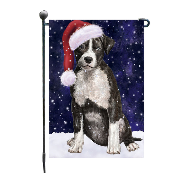 Christmas Let it Snow American Staffordshire Terrier Dog Garden Flags Outdoor Decor for Homes and Gardens Double Sided Garden Yard Spring Decorative Vertical Home Flags Garden Porch Lawn Flag for Decorations GFLG68730