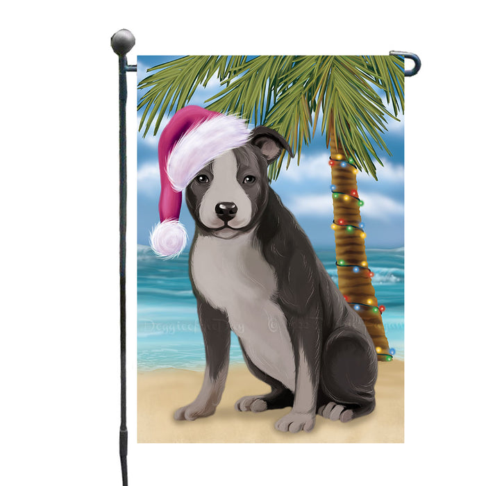 Christmas Summertime Beach American Staffordshire Dog Garden Flags Outdoor Decor for Homes and Gardens Double Sided Garden Yard Spring Decorative Vertical Home Flags Garden Porch Lawn Flag for Decorations GFLG68888