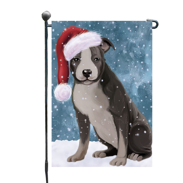 Christmas Let it Snow American Staffordshire Terrier Dog Garden Flags Outdoor Decor for Homes and Gardens Double Sided Garden Yard Spring Decorative Vertical Home Flags Garden Porch Lawn Flag for Decorations GFLG68732