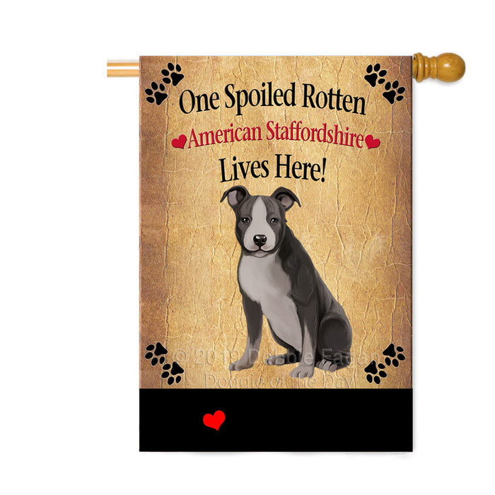 Personalized Spoiled Rotten American Staffordshire Terrier Dog Custom House Flag FLG-DOTD-A63132