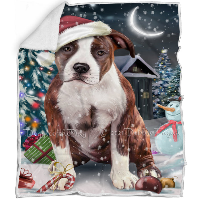 Have a Holly Jolly American Staffordshire Terrier Dog Christmas Blanket BLNKT81345