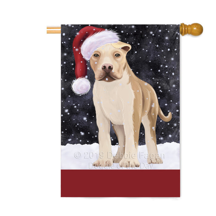 Personalized Let It Snow Happy Holidays American Staffordshire Dog Custom House Flag FLG-DOTD-A62283