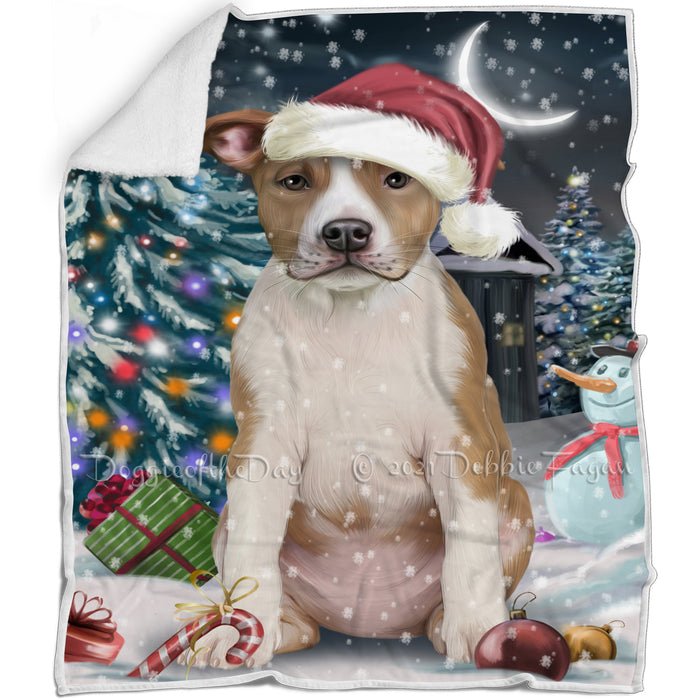 Have a Holly Jolly American Staffordshire Terrier Dog Christmas Blanket BLNKT81363